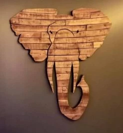 Wanddecoratie Olifant Sloophout