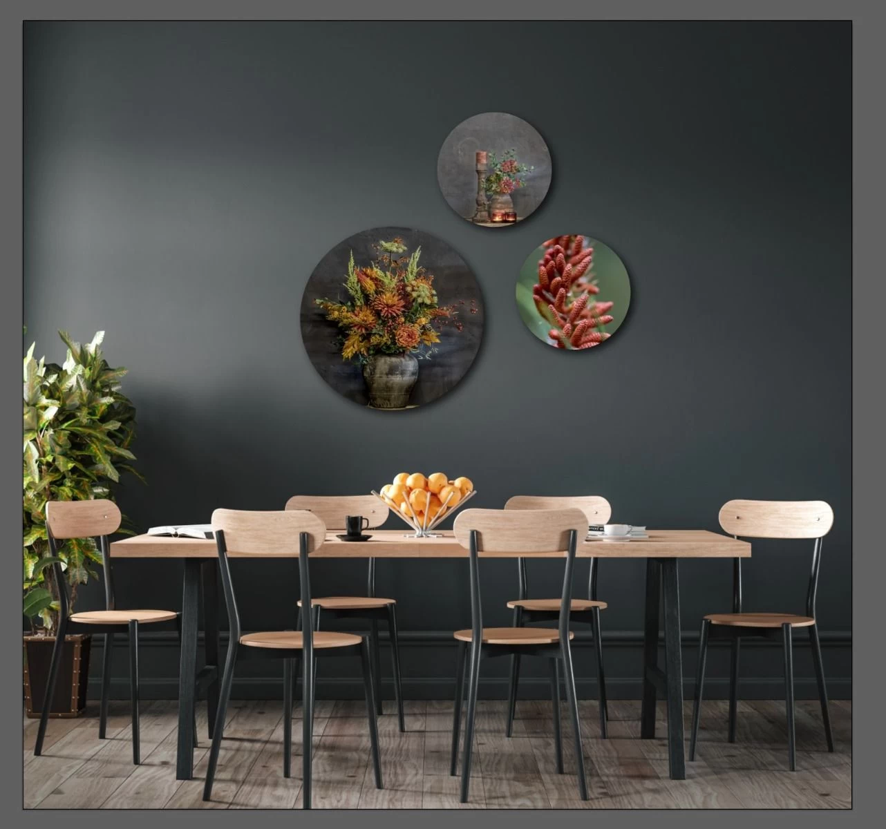 Muurcirkel Set Van 3 Diepe Kleuren 3 Muurcirkel Set Van 3 Diepe Kleuren