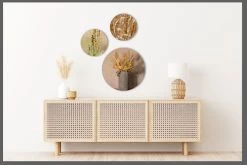 Muurcirkel Set Van 3 Woonkamer Bloemen