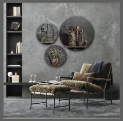 Muurcirkel Set: Rustiek Vintage Stilleven (set 4)