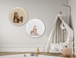 Muurcirkel Set Van 2 Kinderkamer Egel En Giraffe
