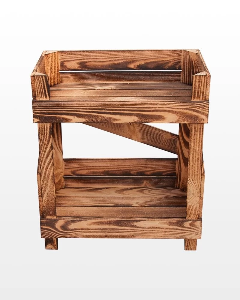 Houten Rek 2 Lagen 50x40x60 Cm 4 Houten Rek 2 Lagen 50x40x60 Cm - Afbeelding 2