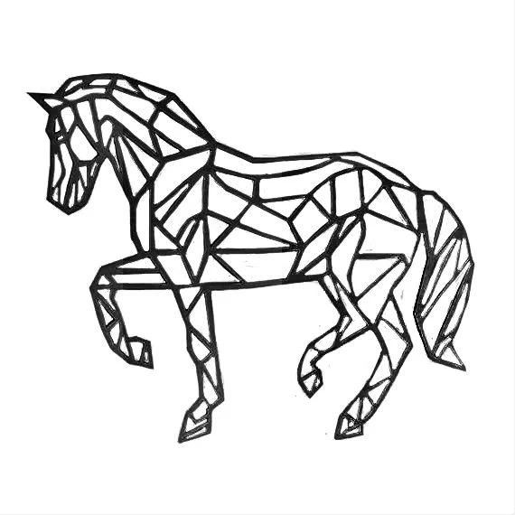 Geometrische Dieren Dressuur Paard 3 Geometrische Dieren Dressuur Paard