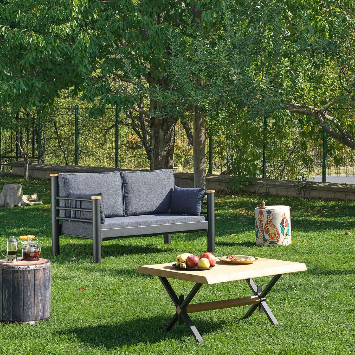 Tuinset Kappis Lounge Set Zwart Antraciet 7 Tuinset Kappis Lounge Set Zwart Antraciet - Afbeelding 5