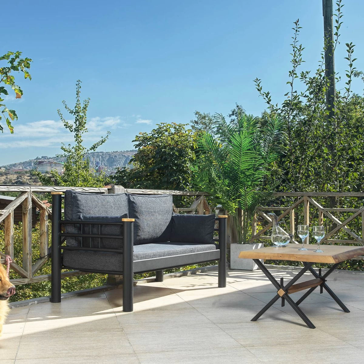 Tuinset Kappis Lounge Set Zwart Antraciet 6 Tuinset Kappis Lounge Set Zwart Antraciet - Afbeelding 4