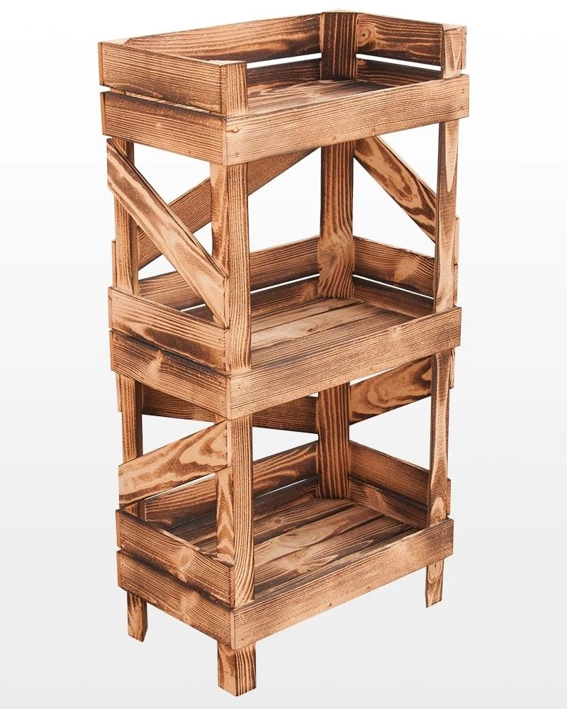 Houten Rek 3 Lagen 50x30x100 Cm 4 Houten Rek 3 Lagen 50x30x100 Cm - Afbeelding 2