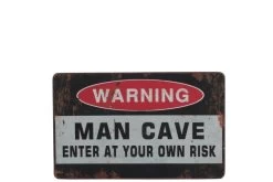 Warning Man Cave Metaal