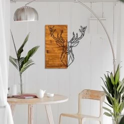 Geometrische Dier Hert Van Staal En Hout