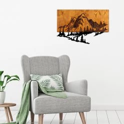Geometrische Wanddecoratie Mountains Van Staal En Hout