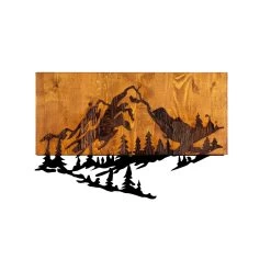 Geometrische Wanddecoratie Mountains Van Staal En Hout -Woonmeubelwinkel 899skl1284 2