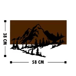 Geometrische Wanddecoratie Mountains Van Staal En Hout -Woonmeubelwinkel 899skl1284 3