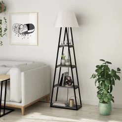 DKK Vloerlamp Pal Antraciet Linen