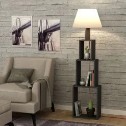 DKK Vloerlamp Tower - Licht Mokka, BeigeAntraciet Beige