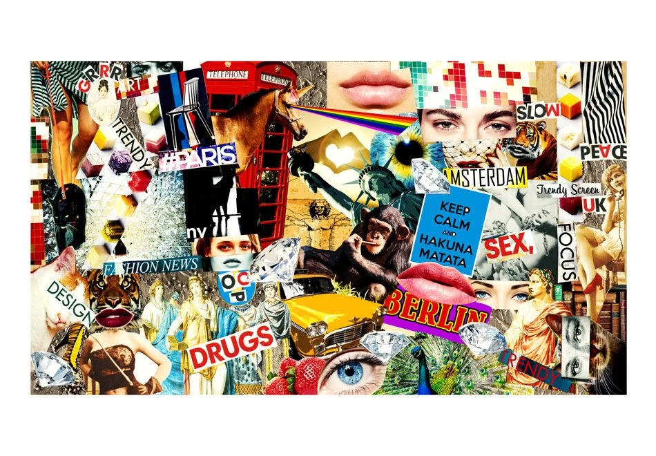 Fotobehang XXL - Scraps Of Modernity 4 Fotobehang XXL - Scraps Of Modernity - Afbeelding 2