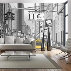 Fotobehang XXL - Gele Taxi's In NYC