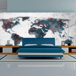 Fotobehang XXL - World Map On The Wall