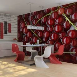 Fotobehang - Rode Bessen Gebaad In Water