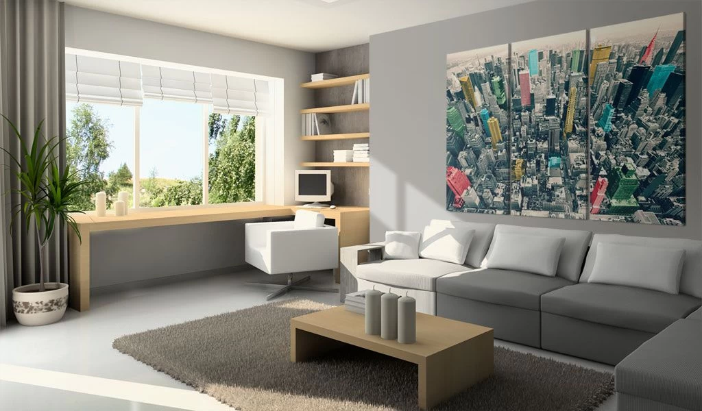 Schilderij - New York - Zwart Wit Maar Met Kleuren 4 Schilderij - New York - Zwart Wit Maar Met Kleuren - Afbeelding 2