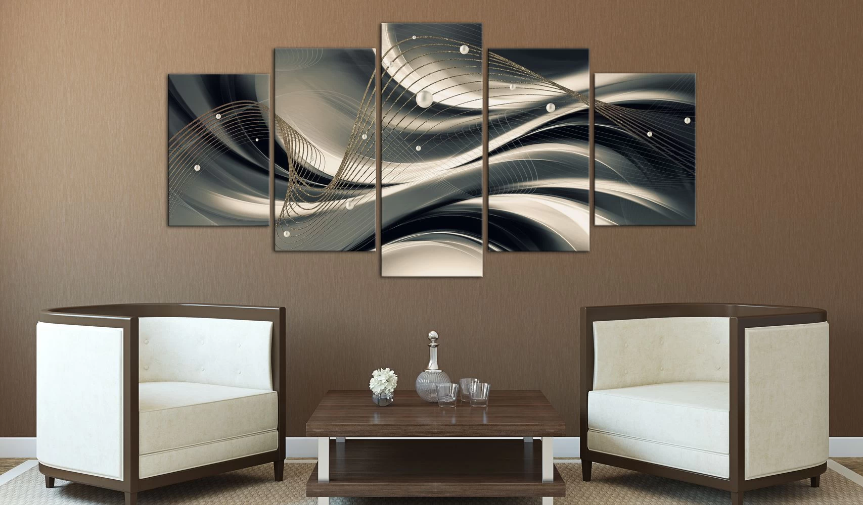 Schilderij - Golden Thread 4 Schilderij - Golden Thread - Afbeelding 2