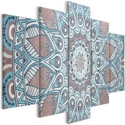 Schilderij - Oriental Circle (5 Parts) Wide