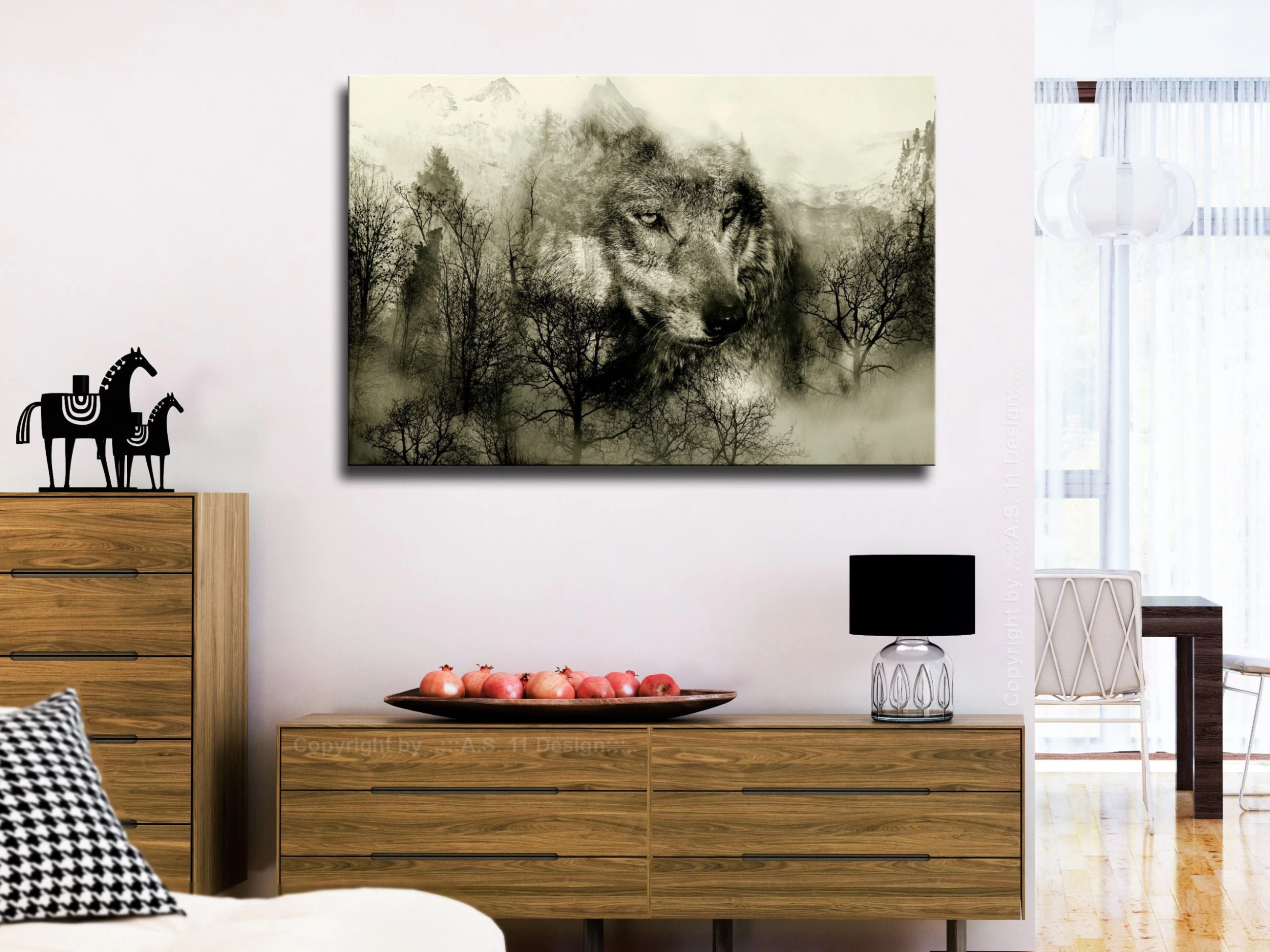 Schilderij - Mountain Predator (1 Part) Wide Beige 4 Schilderij - Mountain Predator (1 Part) Wide Beige - Afbeelding 2