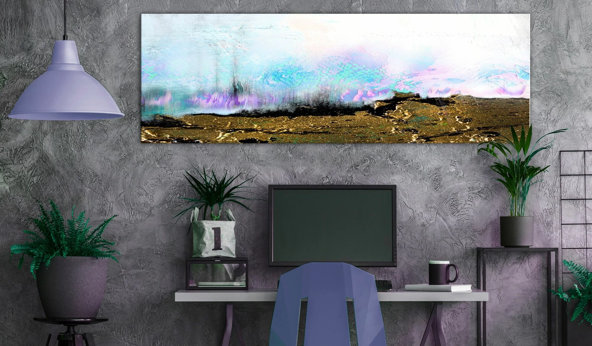 Schilderij - Burned Fields (1 Part) Narrow 4 Schilderij - Burned Fields (1 Part) Narrow - Afbeelding 2