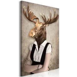 Schilderij - Brainy Moose (1 Part) Vertical