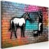 Schilderij - Washing Zebra - Colourful Brick (1 Part) Wide -Woonmeubelwinkel MNL N8695 DKX MP 1