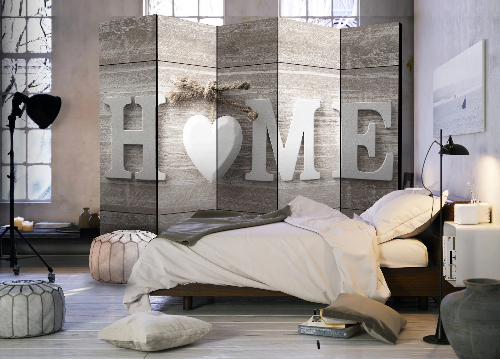 Vouwscherm - Room Divider - Home And Heart 4 Vouwscherm - Room Divider - Home And Heart - Afbeelding 2