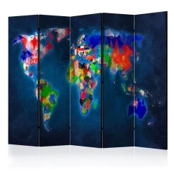 Vouwscherm - Room Divider – Colorful Map