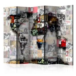 Vouwscherm - Room Divider – World Map – Banksy