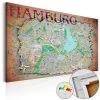 Afbeelding Op Kurk - Hamburg [Cork Map] -Woonmeubelwinkel MNL Pinnwand416 MP 1