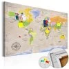 Afbeelding Op Kurk - Maps: Vintage Style [Cork Map] -Woonmeubelwinkel MNL Pinnwand607 MP 1