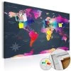 Afbeelding Op Kurk - Colourful Crystals [Cork Map] -Woonmeubelwinkel MNL Pinnwand615 MP 1