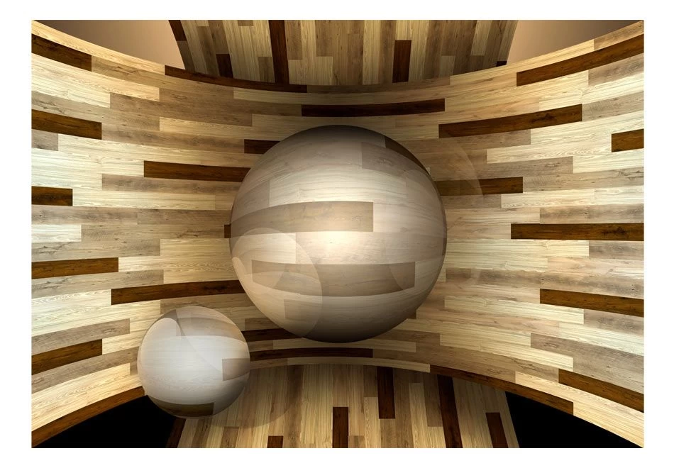 Fotobehang - Wooden Orbit 4 Fotobehang - Wooden Orbit - Afbeelding 2