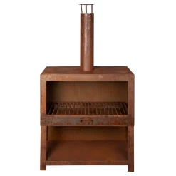 Buitenkachel + Houtopslag Roest L