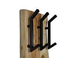 Kapstok Live Edge - 25x13x60 - Naturel - Acaciahout/metaal -Woonmeubelwinkel de kisten koning 107597 3