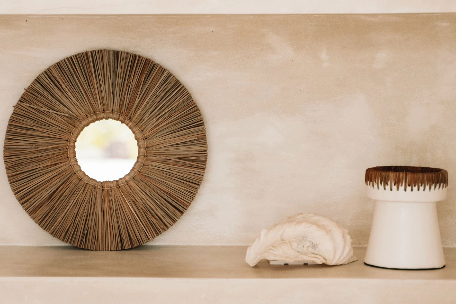 De Alang Alang Spiegel - Naturel - M 4 De Alang Alang Spiegel - Naturel - M - Afbeelding 2