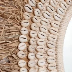 De Raffia Cowrie Spiegel - Naturel Wit -Woonmeubelwinkel de kisten koning 107823 4