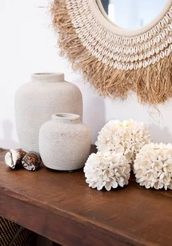 De Raffia Cowrie Spiegel - Naturel Wit -Woonmeubelwinkel de kisten koning 107823 5