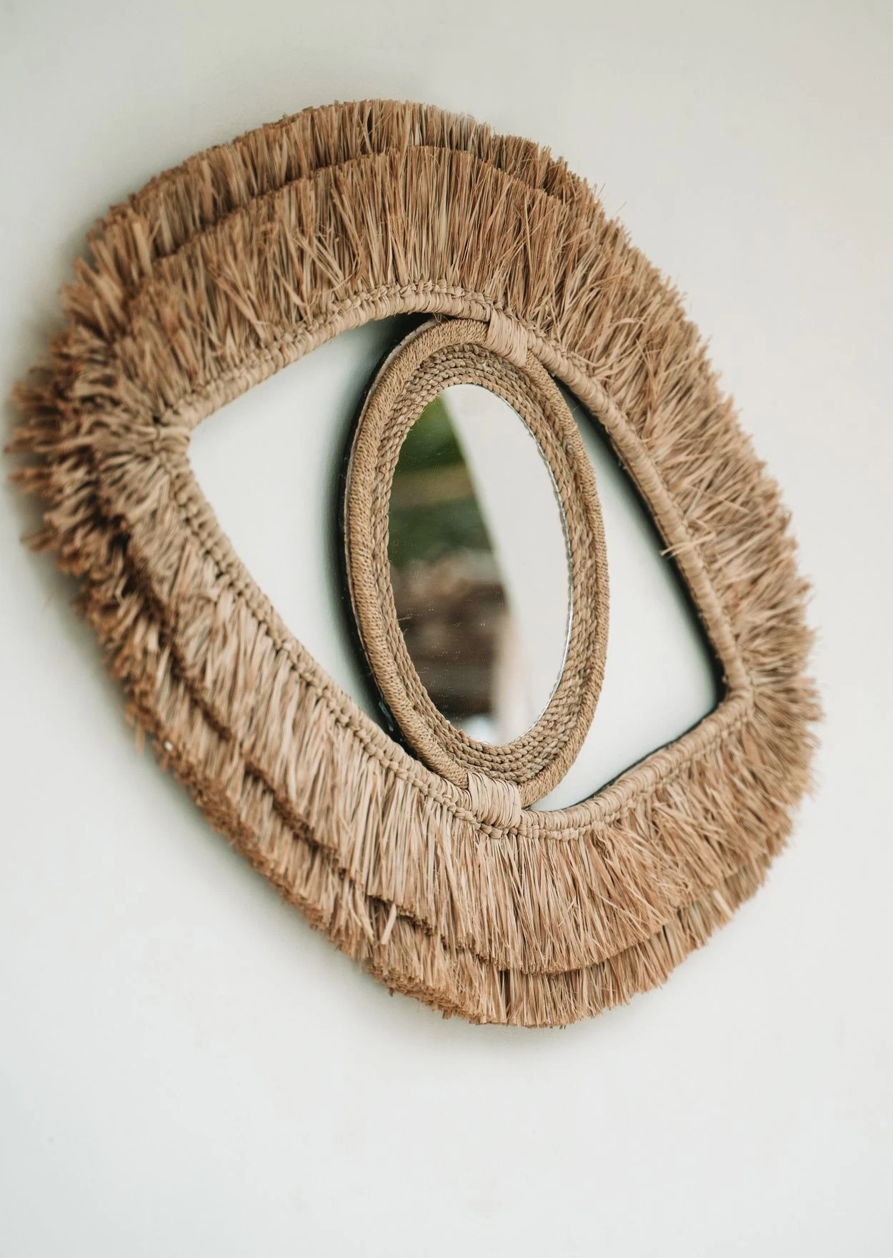 De Raffia Eye Spiegel - Naturel - M 4 De Raffia Eye Spiegel - Naturel - M - Afbeelding 2