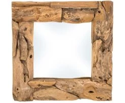 Wandspiegel - 50x50 Cm - Teak Wortelhout