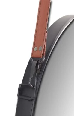 Ronde Wandspiegel Met Riem - ø45 Cm - Zwart/bruin -Woonmeubelwinkel de kisten koning 107867 3