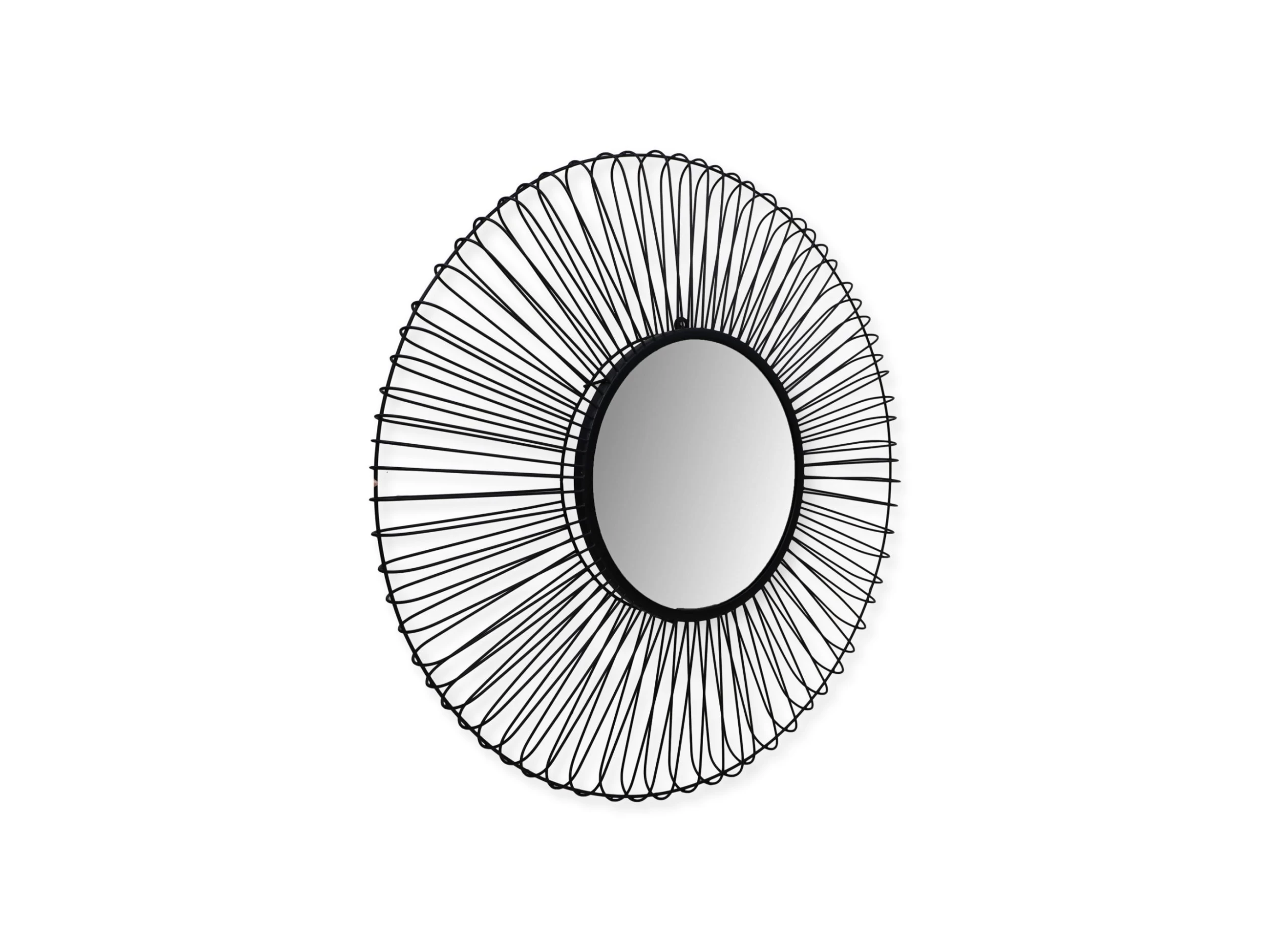 Wandspiegel Tarifa - ø90 - Ijzer - Zwart 4 Wandspiegel Tarifa - ø90 - Ijzer - Zwart - Afbeelding 2