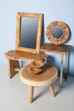 Wandspiegel - 50x70 Cm - Teakhout -Woonmeubelwinkel de kisten koning 107873 5