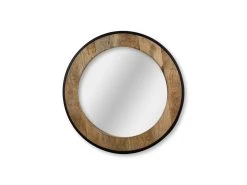 Wangspiegel Rond - ΓΈ70x5 - Naturel/zwart - Teakhout