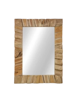 Wandspiegel - 60x80 Cm - Naturel - Teak