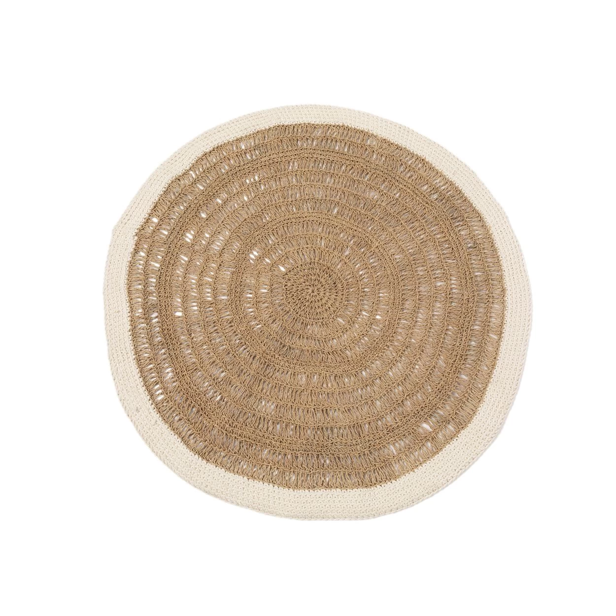 Het Seagrass & Katoen Rond Tapijt - Naturel Wit - 100 3 Het Seagrass & Katoen Rond Tapijt - Naturel Wit - 100