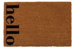 Deurmat HELLO NAT/BL