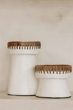 The Pretty Kaarsenhouder - Wit Naturel - L -Woonmeubelwinkel de kisten koning 107933 4